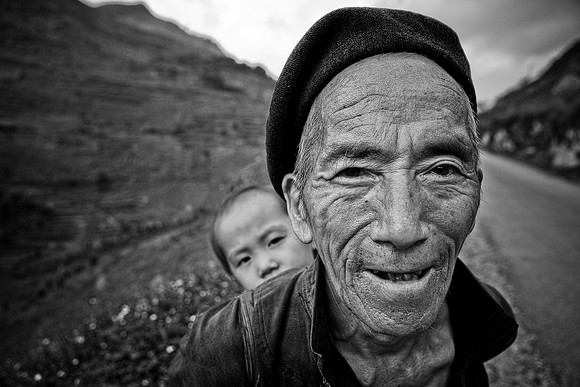 Grandfather and son