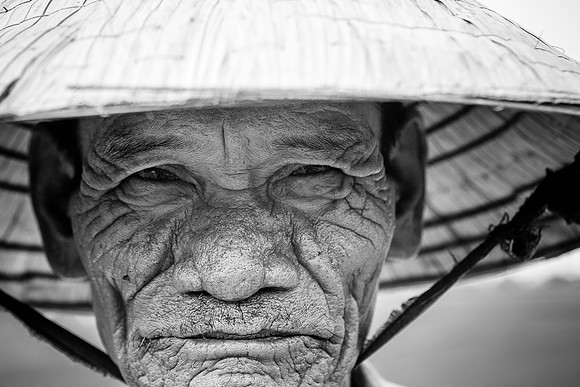 Old man in rice field