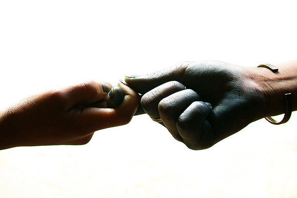 Hands with indigo