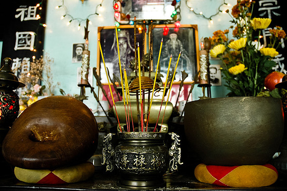 ancestral altar at my grandparent's home
