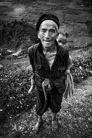 Grandfather with his grandson